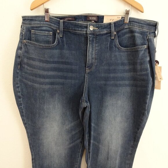 NYDJ Jeans Women's Plus Size 22W Blue Sheri Slim Ankle Stretch Denim - Picture 2 of 7